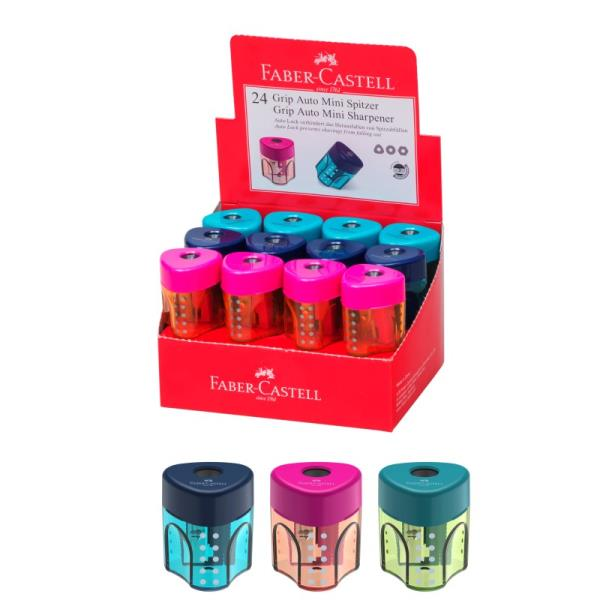 ΞΥΣΤΡΑ FABER CASTELL ΒΑΡΕΛΑΚΙ 2/ΠΛΟ MINI ΤΡΙΓΩΝ.  GRIP (μπλε,ροζ,τυρκουάζ) 183405